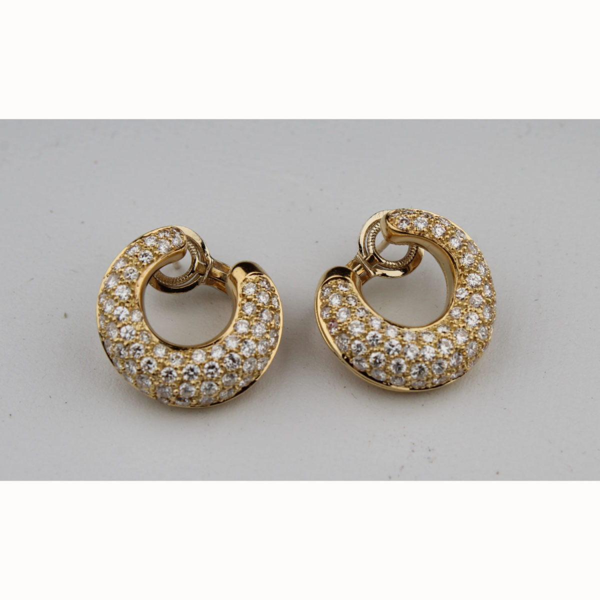 Fred Paris 18k Gold & Diamond Earrings