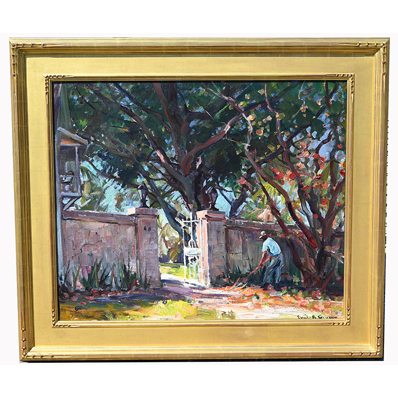 Emile Gruppe (American, 1896 - 1978) "The Gateway" (Old Banyan Tree, Naples, Florida)