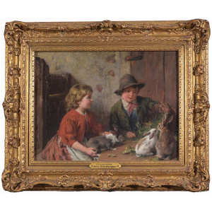 Felix Schlesinger (1833 - 1910) "Playmates"