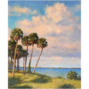 Albert Backus (1906-1990) "Sailboat on the River"